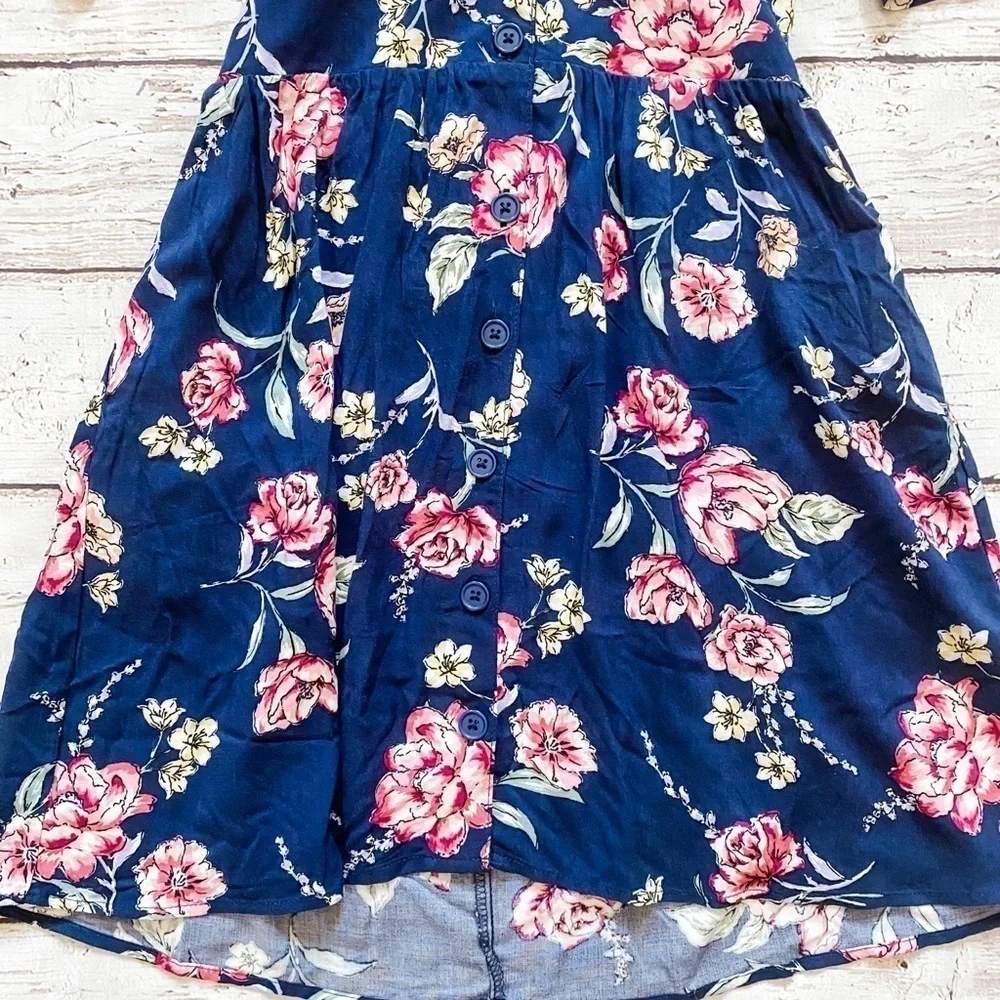 Band of Gypsies Navy Flower Dress - Picture 2 of 7